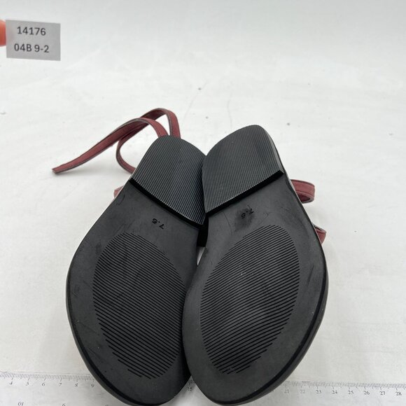 FOWT Wine Women Split Round Toe Sandals Lace up Strappy Soft Flip Flop Shoes - Picture 7 of 8